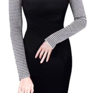 HOMEYEE Women's Retro Chic Colorblock Lapel Career